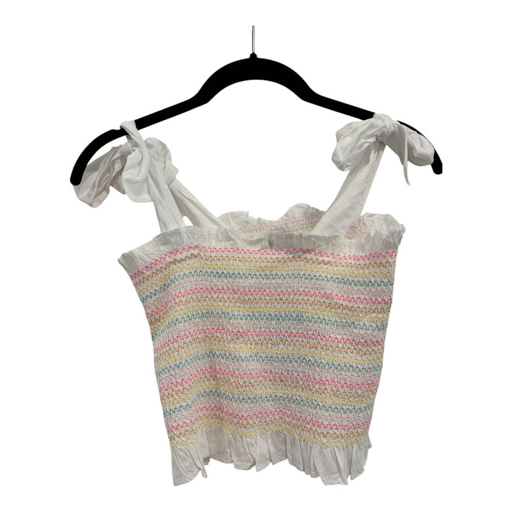 Cabana Crown Ivy Outfit Womens Medium Crop Top Skirt Pastel Striped 2 Pc Set - Picture 3 of 14